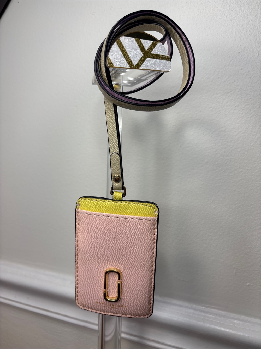 Marc Jacobs Snapshot Mint, Pink, Purple, Yellow Leather ID Card Holder Lanyard - Picture 7 of 12